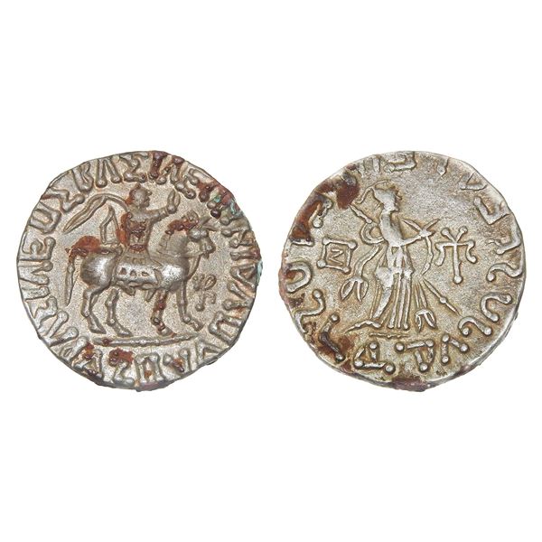 Indo-Scythians, Azes I (c. 58–12 BC), Silver Tetradrachm