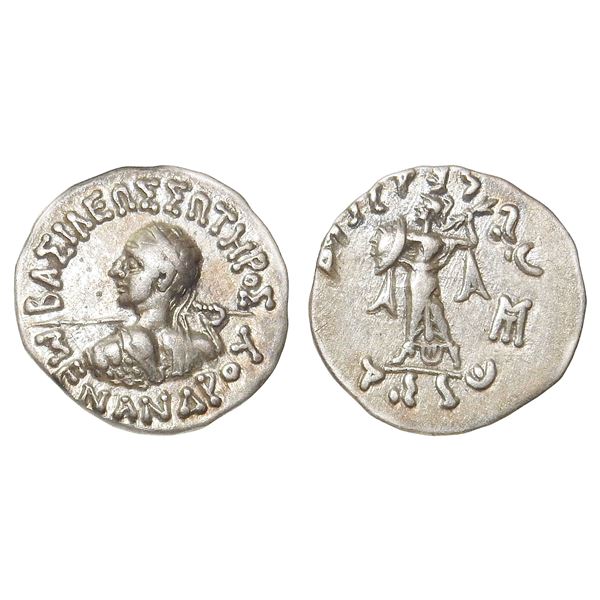 Indo-Greek, Menander I (c. 155–130 BC), Silver Drachm