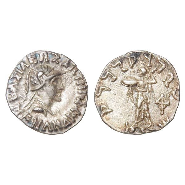 Indo-Greek, Menander I (c. 155–130 BC), Silver Drachm