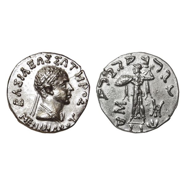Indo-Greek, Menander I (c. 155–130 BC), Silver Tetradrachm
