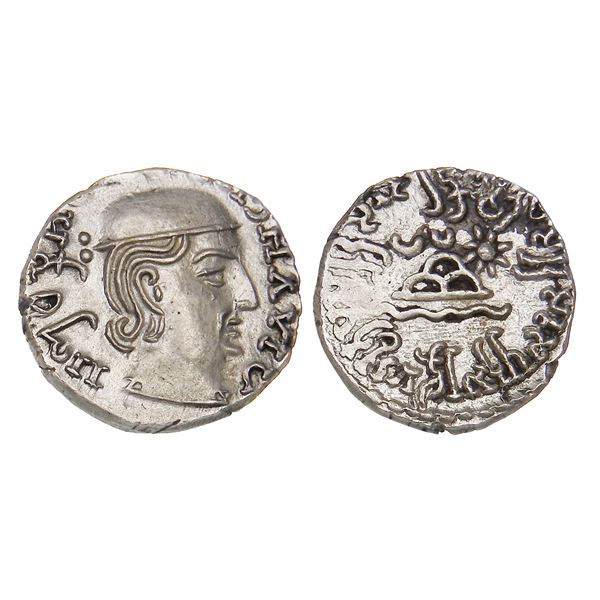 Western Kshatrapas, Rudrasena I (c. 198–222 CE), Silver Drachm