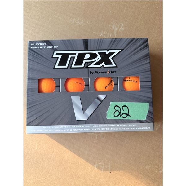 TPX BY POWERBILT V ORANGE GOLF BALLS 12 PACK BRAND NEW