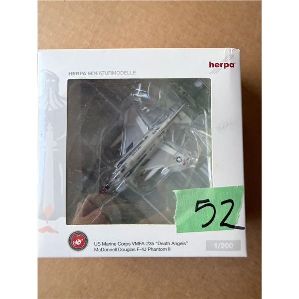 HERPA US MARINE CORPS VMFA-235 "DEATH ANGELS" MCDONNELL DOUGLAS F-4J PHANTOM II 1/200 DIECAST MODEL 