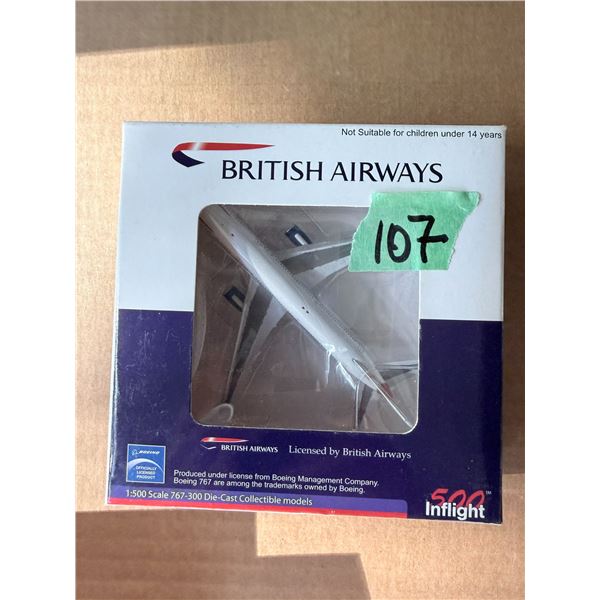 INFLIGHT 500 BRITISH AIRWAYS BOEING 767-300 1:500 SCALE DIECAST MODEL AIRPLANE