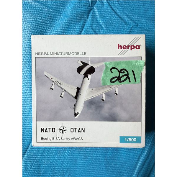 HERPA NATO BOEING E-3A SENTRY AWACS 1:500 DIECAST MODEL AIRPLANE