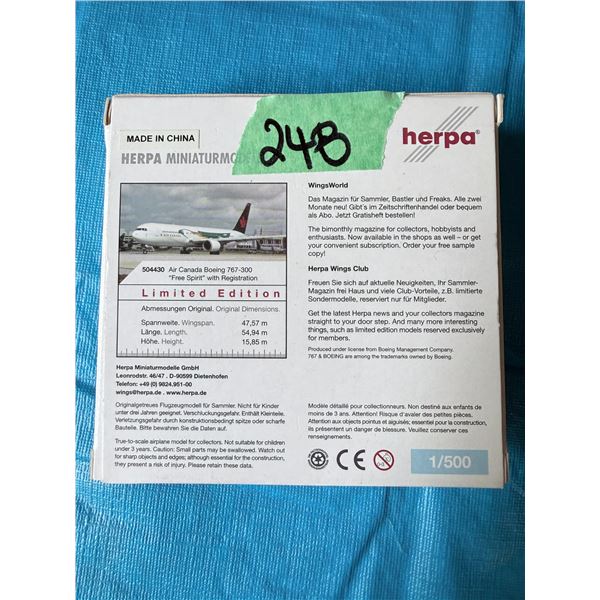 HERPA AIR CANADA BOEING 767-300 1:500 DIECAST MODEL AIRPLANE
