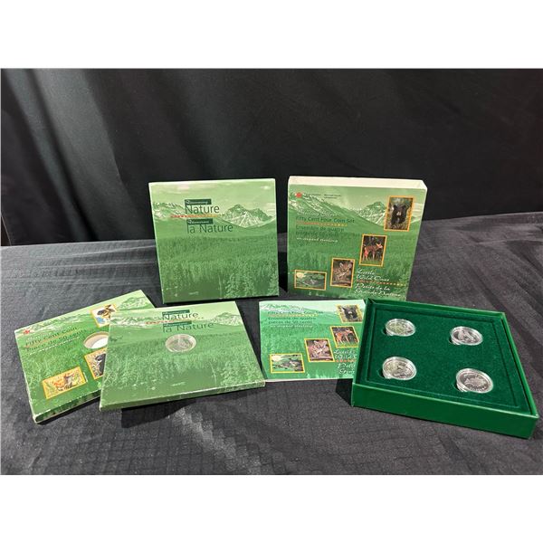 1996-1997 Canadian Sterling Silver Fifty Cent Nature Coin Sets