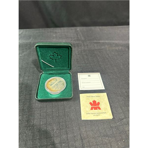 2002 Sterling Silver Proof Canadian Dollar in Case with COA