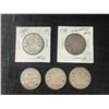 Image 1 : (5) 92.5% Sterling Silver 50 Cent Coins: Canada & Newfoundland 1904-1916