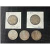 Image 1 : Five 92.5% Sterling Silver Canadian and Newfoundland 50 Cent Coins (1904, 1906, 1917)
