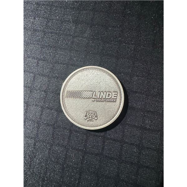 Linde Union Carbide .925 Silver Medal Fort Saskatchewan