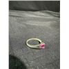Image 2 : Sterling Silver Ring with Pink Gemstone, 92.5% Silver