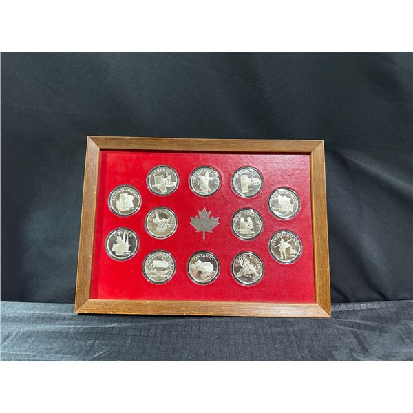 Canadian Province and Territory 92.5% Silver Coin Set in Display Frame