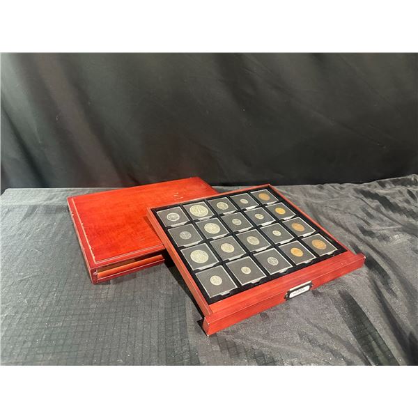 20 Historic Coins of Canada in Wood Display Case