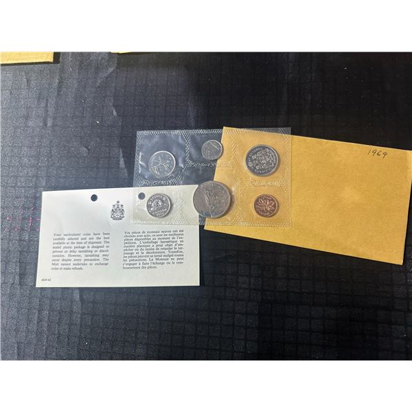 1969 Canada Uncirculated Mint Coin Set with Case and Card