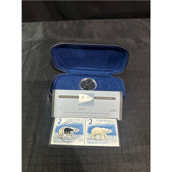Canada Millennium Polar Bear 2000 Coin and Stamp Set