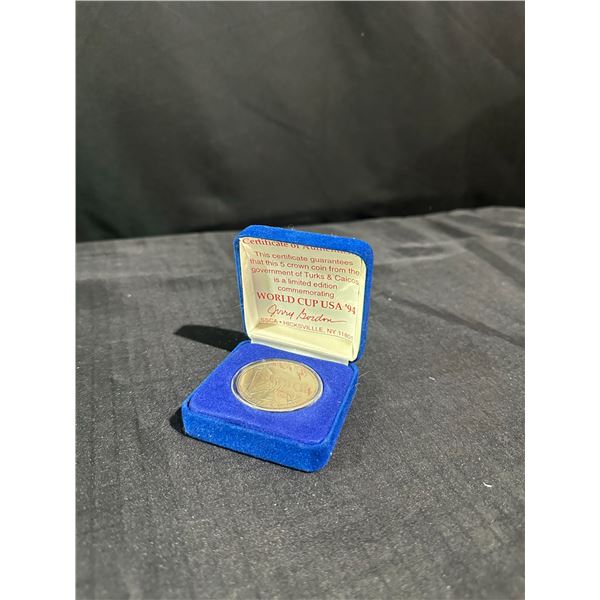 1994 Turks & Caicos 5 Crowns Coin World Cup USA '94 Limited Edition