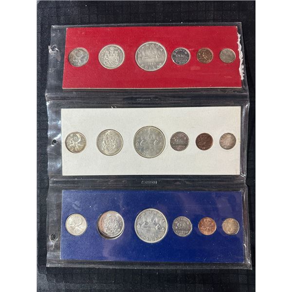 3 Canada 1962 Coin Sets in Original Holders
