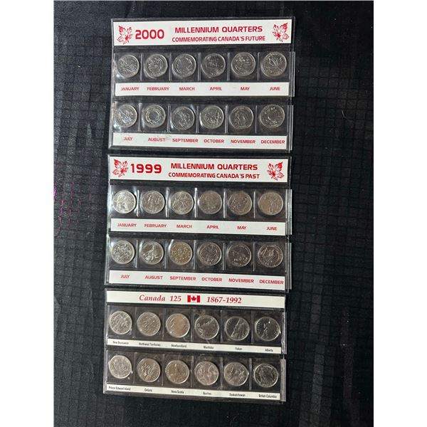 Canada Millennium Quarter Sets 1999, 2000 and Canada 125 Set