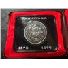 Image 2 : 1970 Manitoba Centennial Silver Dollar In Display Case