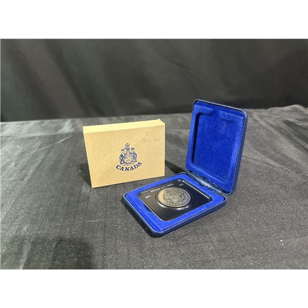 1971 British Columbia Canada Silver Dollar Coin in Case