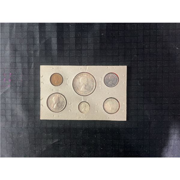 1953 Canada Coin Set With $1 Silver Dollar In Card Holder