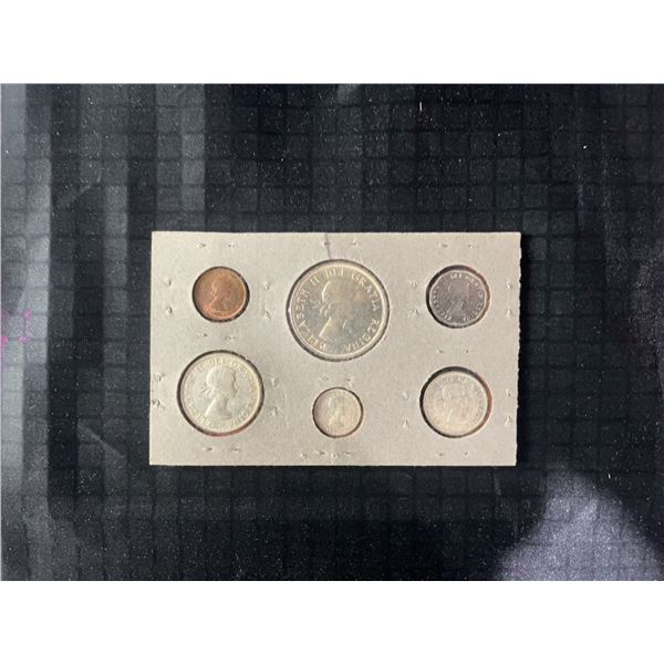 1969 Canada Coin Set with Six Coins in Cardboard Holder