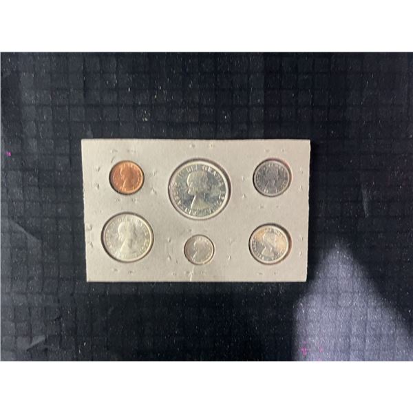 1964 Canadian Uncirculated Coin Set, 6 Coins, Original Holder