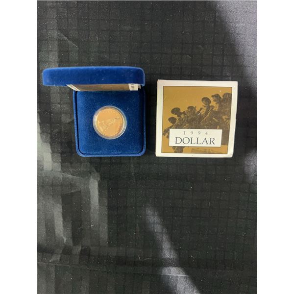 1994 Royal Canadian Mint Remembrance Proof Dollar in Case