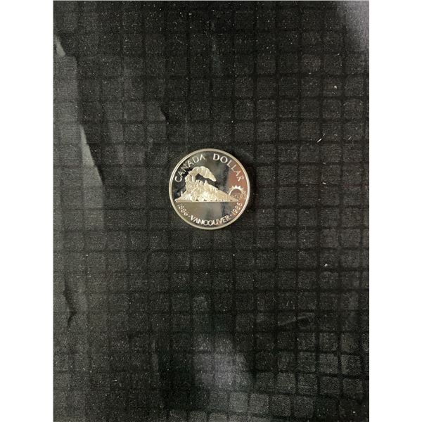 1886-1986 Vancouver Centennial 80% Silver Canadian Dollar Coin