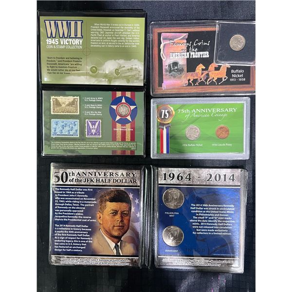US Collectible Coin & Stamp Sets Assortment (5 Sets)