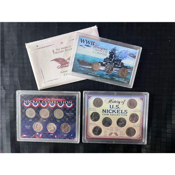 U.S. Historic Coin Collections, 4 Sets with WWII Coins