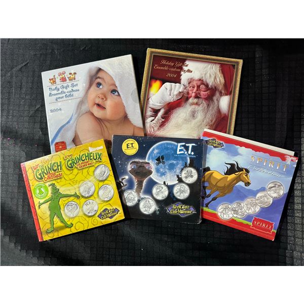 5 Canadian Royal Mint and ReelCoinz Collectible Coin Sets