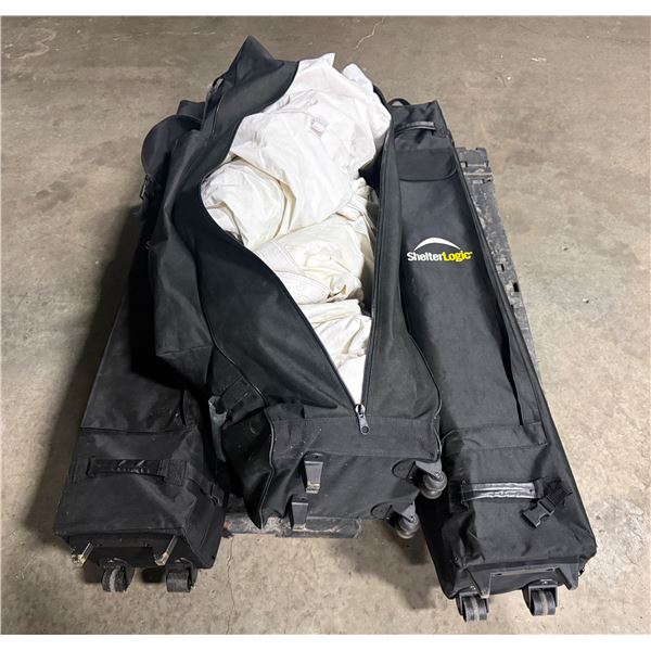 L1 - 5 ShelterLogic Canopy Components, 2 Frames 48" Unfolded and 3 White Covers