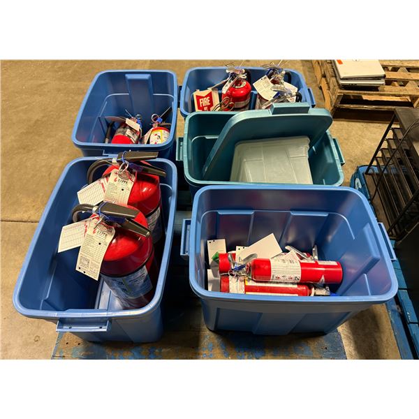 L1 - Group of Assorted Fire Extinguishers and Mounting Brackets