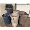 Image 2 : L1 - Group of 9 Assorted Plastic Trash Cans and Brute Garbage Bins