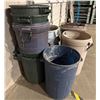 Image 3 : L1 - Group of 9 Assorted Plastic Trash Cans and Brute Garbage Bins