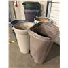 Image 4 : L1 - Group of 9 Assorted Plastic Trash Cans and Brute Garbage Bins