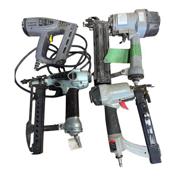 l1 - 4-Pcs Assorted Lot: Porter-Cable Brad and Superior Brad Nailers, Hitachi Stapler, and Electric 