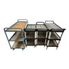 Image 1 : L1 - Group of 4 Rolling Utility Service Carts Includes 3 Black Plastic and 1 Blue Steel