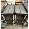 Image 3 : L1 - Group of 4 Rolling Utility Service Carts Includes 3 Black Plastic and 1 Blue Steel