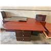 Image 1 : L1 - Group of Disassembled Wooden Office Desk Components and Panels - Assorted Sizes