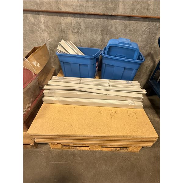 Group of Assorted Shelving Components - Divider Panels (23"x47") and Metal Shelf Brackets (46"x22")