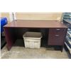 Image 1 : L1 - Wooden Office Desk with Drawers, H29.5" x W60" x D30"