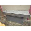 Image 3 : L1 - 4 Folding Wood Tables and Grey Pedestal Table H26" x W56" x D16"