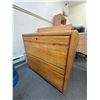 Image 3 : L1 - L-Shaped Wooden Desk with Hutch (63"x63"), Wooden File Cabinet (W33"), and Office Chair