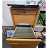Image 5 : L1 - Filing Cabinet (W20"), 2 Wooden Cubby Shelving Units (H84" x W18" Each) with Office Stationery