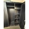 Image 2 : L1 - Black Metal Double-Door Storage Cabinet, H72" x W36"