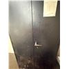 Image 3 : L1 - Black Metal Double-Door Storage Cabinet, H72" x W36"