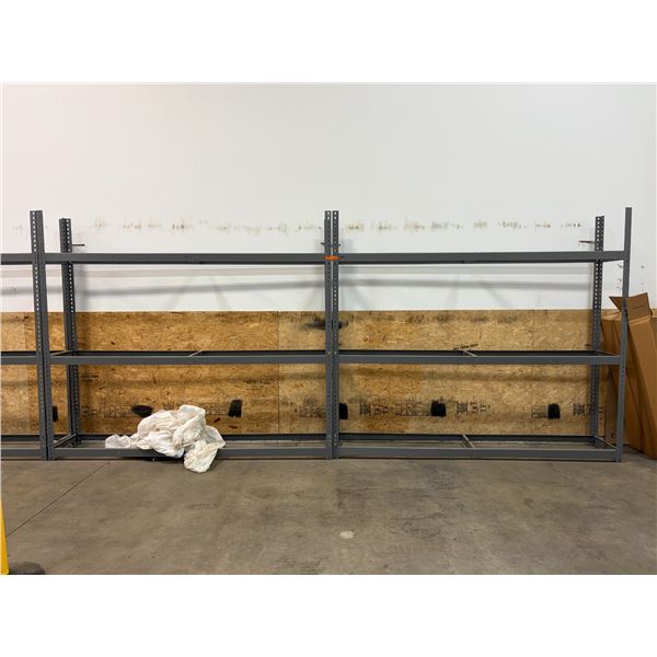 L2 - x2 Uline Steel Racks / 3 Shelf Each - 98x18.5x70" + Racking Parts